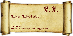 Nika Nikolett névjegykártya