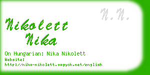 nikolett nika business card